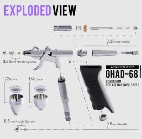 Gaahleri GHAD - 68 Advanced Series Airbrush [40140] - Hobbytech Toys