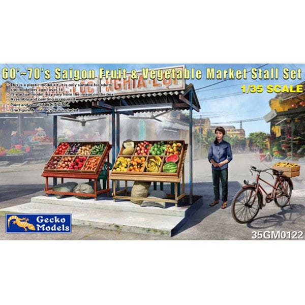 Gecko 1/35 1960-70s Saigon Fruit & Vegetable Market Stall Set Plastic Model Kit
