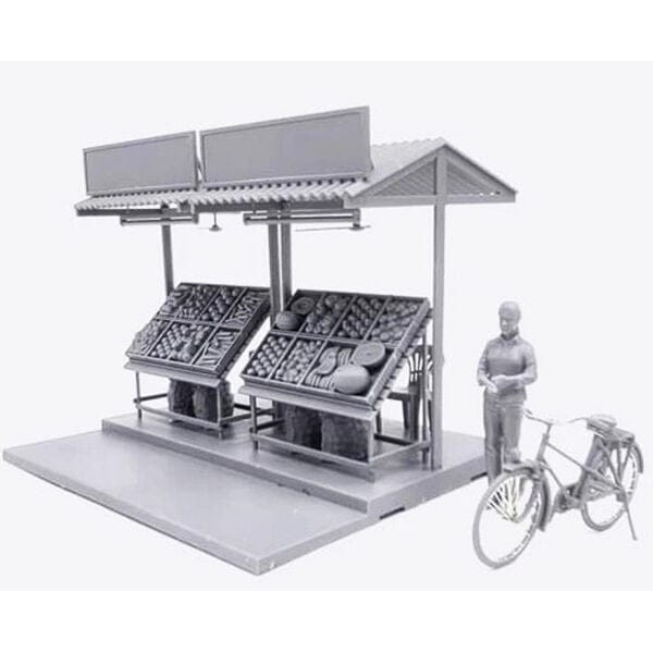 Gecko 1/35 1960-70s Saigon Fruit & Vegetable Market Stall Set Plastic Model Kit