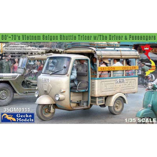 Gecko 1/35 1960-70s Saigon Shuttle Motor-Tricycle Plastic Model Kit