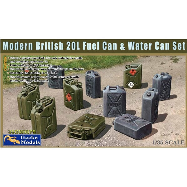 Gecko 1/35 Modern British 20L Fuel Can & Water Can Set Plastic Model Kit