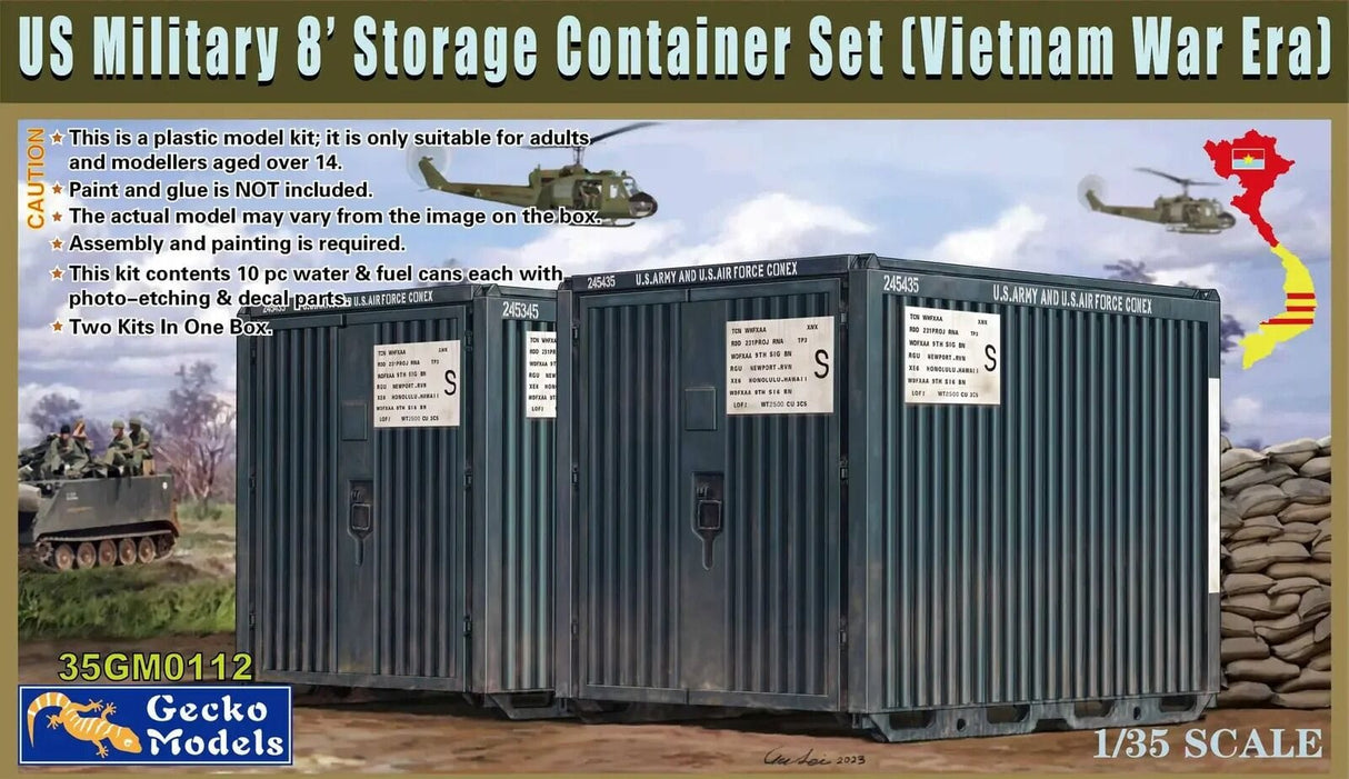 Gecko 1/35 US Military 8 Storage Container Set (Vietnam War Era) Plastic Model Kit