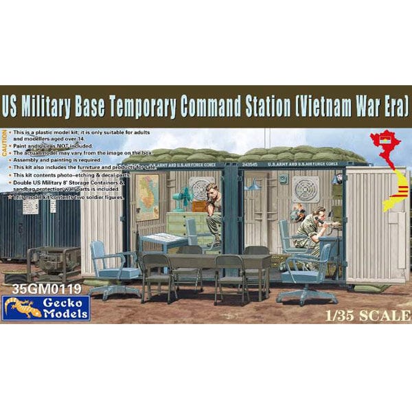 Gecko 1/35 US Military Base Temporary Command Station(Vietnam War Era) Plastic Model Kit