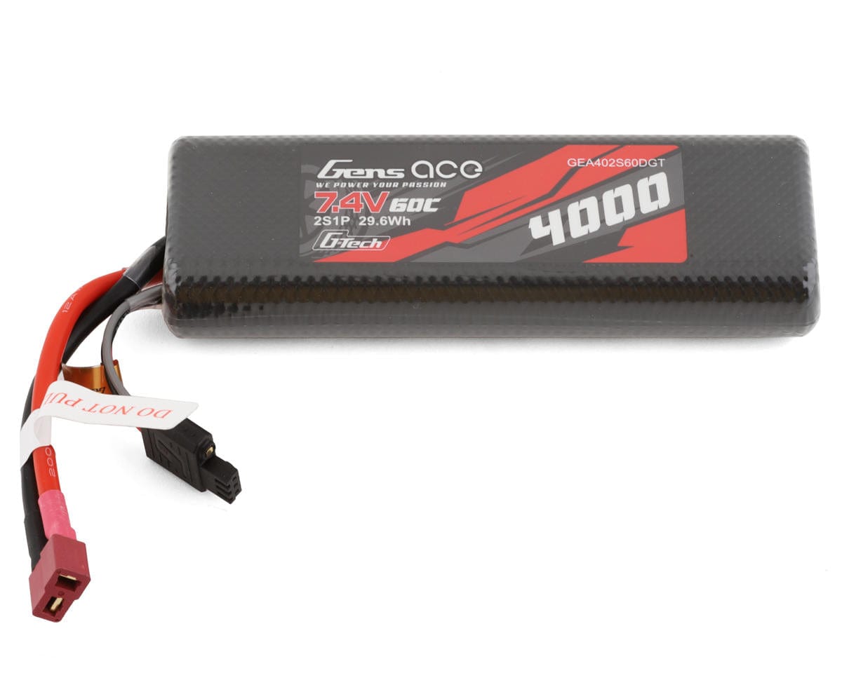 Gens Ace G-Tech 2S 4000mAh 60C 7.4V Round Shoulder Lipo Battery - Deans
