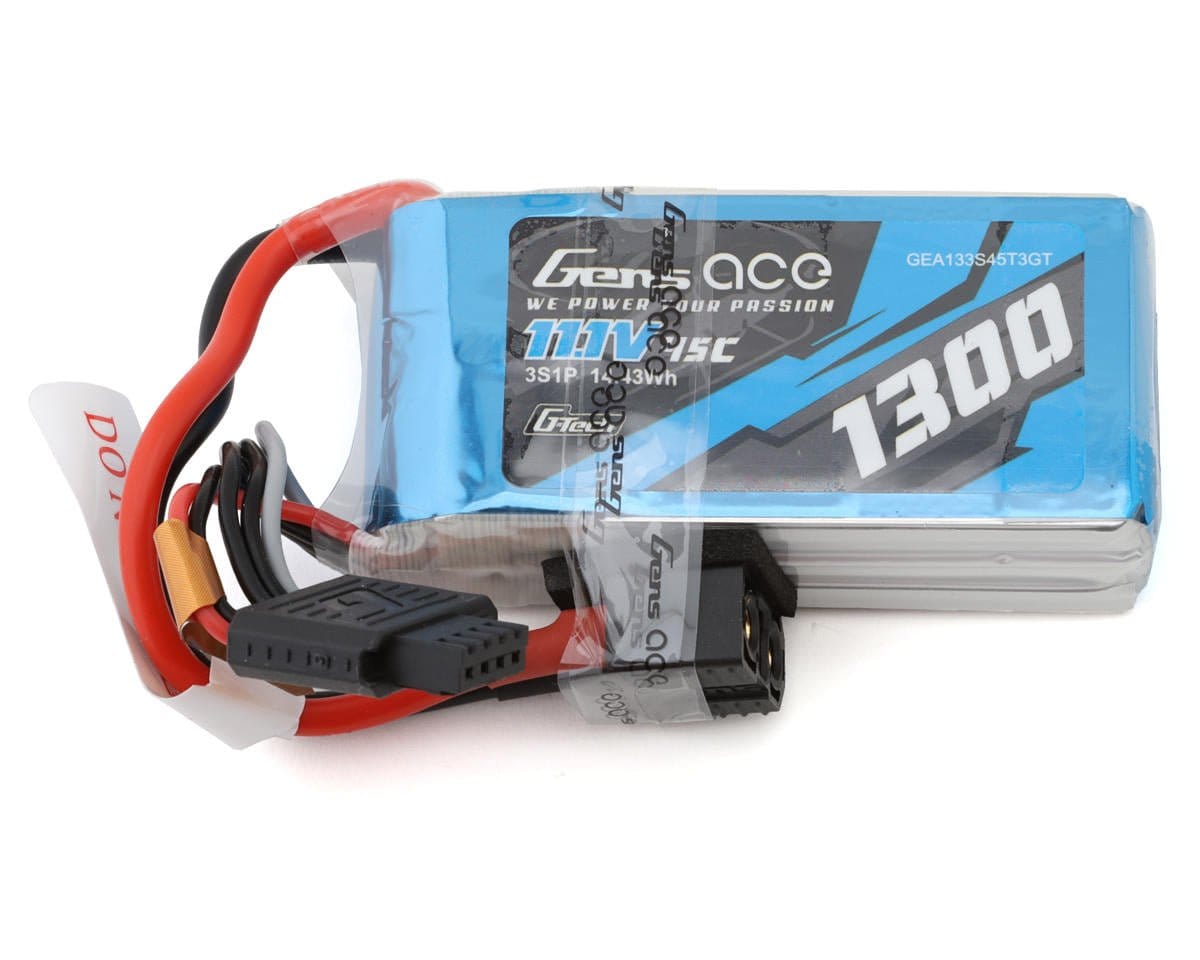 Gens Ace G - Tech 3S 1300mAh 45C 11.1V Soft Pack Lipo Battery (1TO3) - Hobbytech Toys