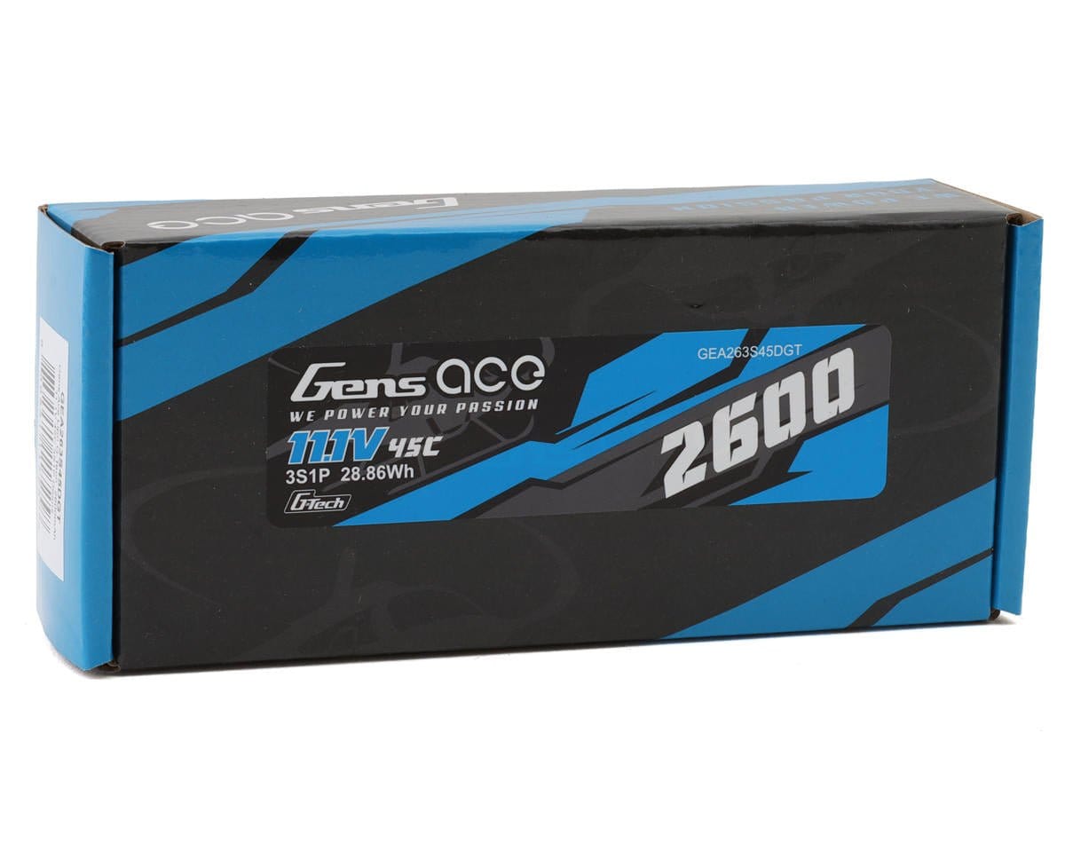 Gens Ace G - Tech 3S 2600mAh 45C 11.1V Soft Pack Lipo Battery (Deans) - Hobbytech Toys