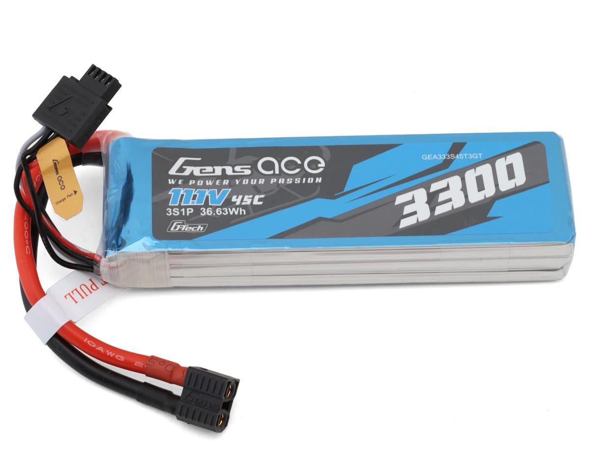 Gens Ace G - Tech 3S 3300mAh 45C 11.1V Soft Pack Lipo Battery (1TO3) - Hobbytech Toys
