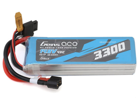 Gens Ace G - Tech 4S 3300mAh 45C 14.8V Soft Pack Lipo Battery (1TO3) - Hobbytech Toys