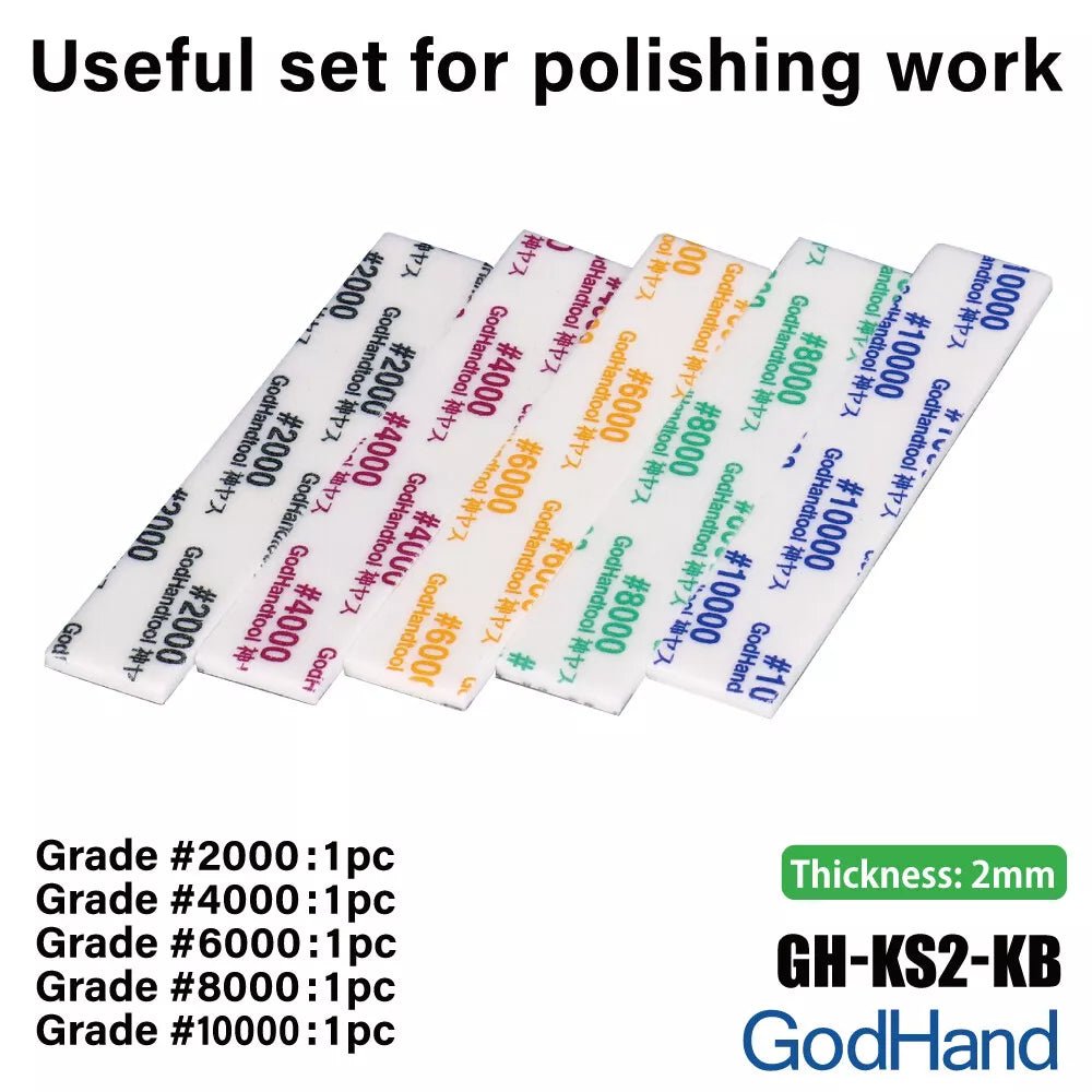 God Hand MIGAKI Kamiyasu Sanding Stick - 2mm Assortment [GH - KS2 - KB] - Hobbytech Toys