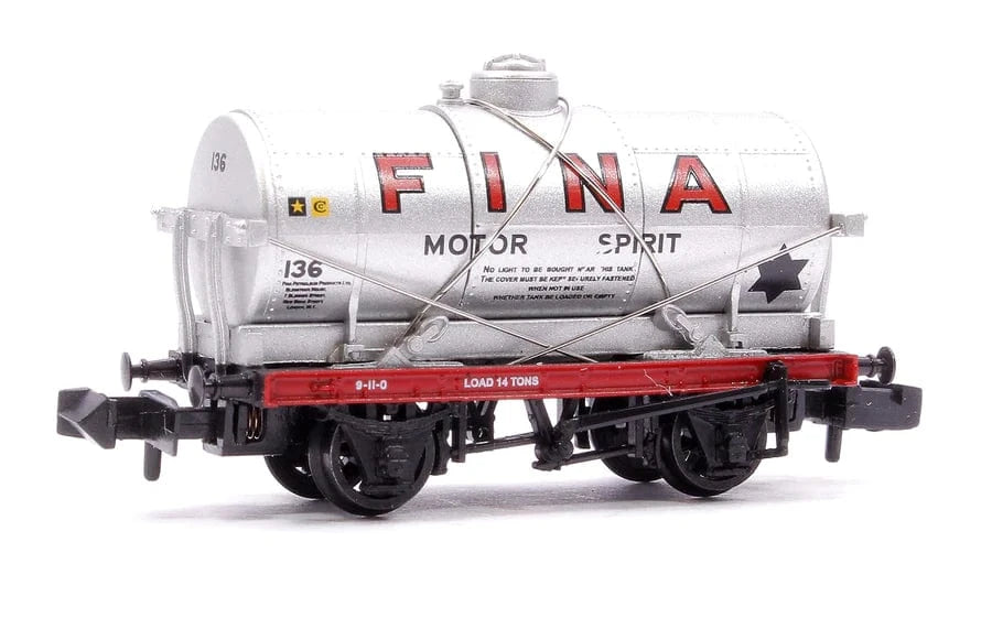 Graham Farish 373-658A N 14T Tank Wagon Fina Silver - Hobbytech Toys