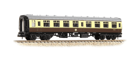 Graham Farish 374 - 064E N Scale BR Mk1 SK Second Corridor BR (WR) Chocolate & Cream - Hobbytech Toys