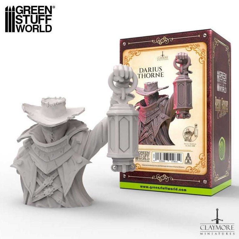 Green Stuff World 3D Printed - Claymore Miniatures - Darius Thorne - Busto - Hobbytech Toys