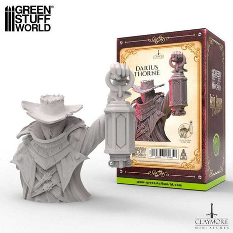 Green Stuff World 3D Printed - Claymore Miniatures - Darius Thorne - Busto - Hobbytech Toys