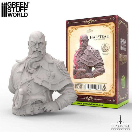 Green Stuff World 3D Printed - Claymore Miniatures - Halstead (Sea Dagger) - Busto - Hobbytech Toys