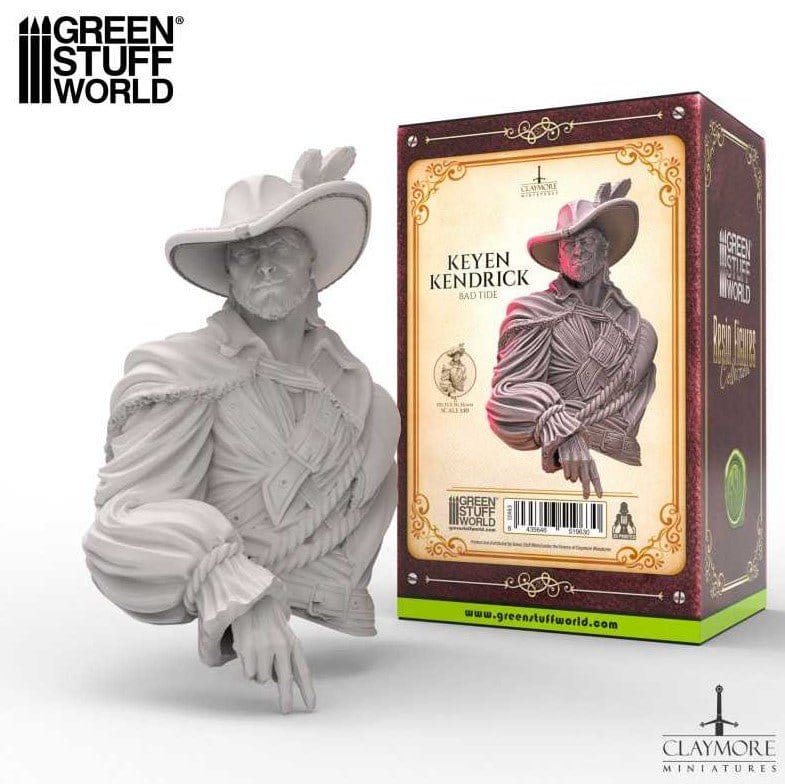 Green Stuff World 3D Printed - Claymore Miniatures - Keyen Kendrick (Bad Tid) - Busto - Hobbytech Toys