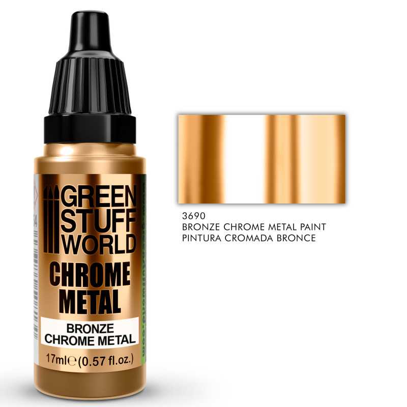 Green Stuff World Chrome Metal Paint - Bronze Color 17ml - Hobbytech Toys