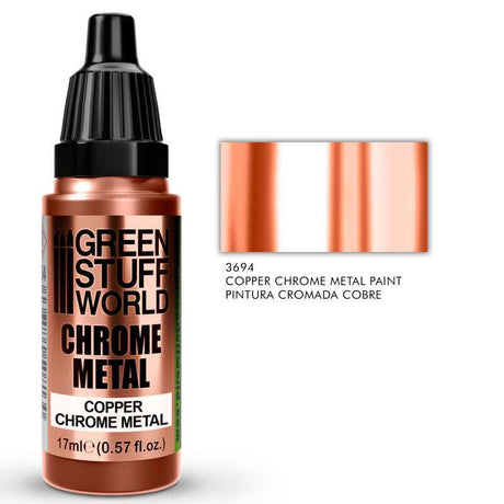 Green Stuff World Chrome Metal Paint - Copper Color 17ml - Hobbytech Toys