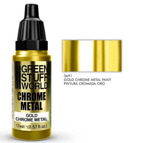 Green Stuff World Chrome Metal Paint - Gold Color 17ml - Hobbytech Toys