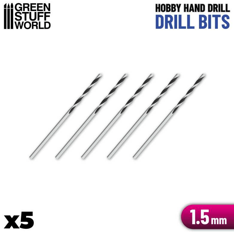 Green Stuff World Drill Bits 1.5 mm (5 Pack) - Hobbytech Toys
