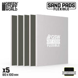 Green Stuff World Flexible Sand Pads 100x80mm - 5mm - Grit #2000 GREY (5pcs