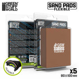 Green Stuff World Flexible Sand Pads 100x80mm - 5mm - Grit #2500 - DARK BROWN (5pcs)