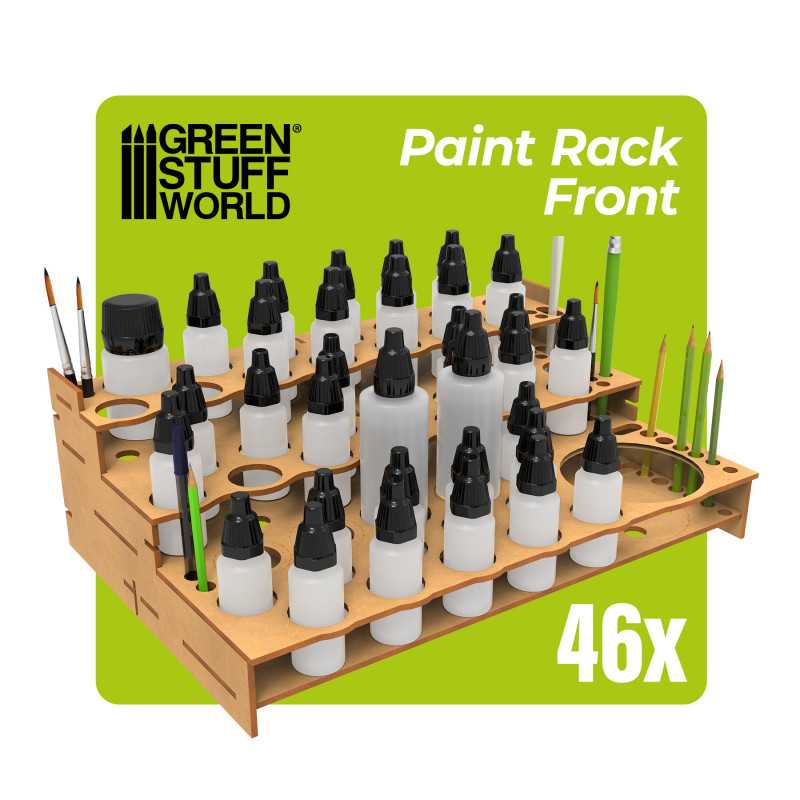 Green Stuff World Modular Paint Rack - FRONT - Hobbytech Toys