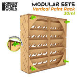 Green Stuff World Modular Paint Rack - Vertical (Holds 35x 30ml Bottles) - Hobbytech Toys