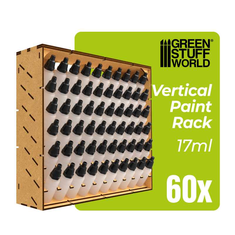 Green Stuff World Modular Paint Rack - Vertical (Holds 60x 17ml bottles) - Hobbytech Toys