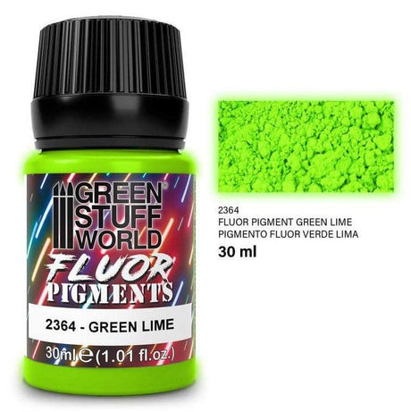 Green Stuff World Paint Pot - FLUOR GREEN LIME pigments 30ml - Hobbytech Toys