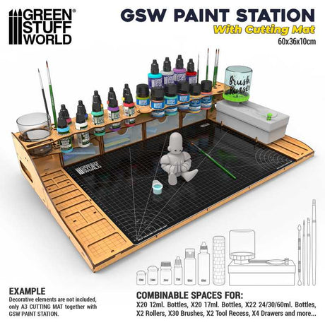 Green Stuff World Painting Station with Cutting Mat - Hobbytech Toys