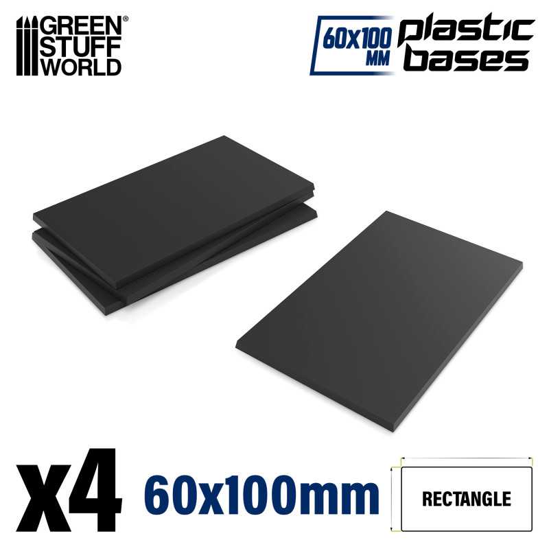 Green Stuff World Plastic Base - Rectangular Old World - 60x100mm (4pcs) - Hobbytech Toys