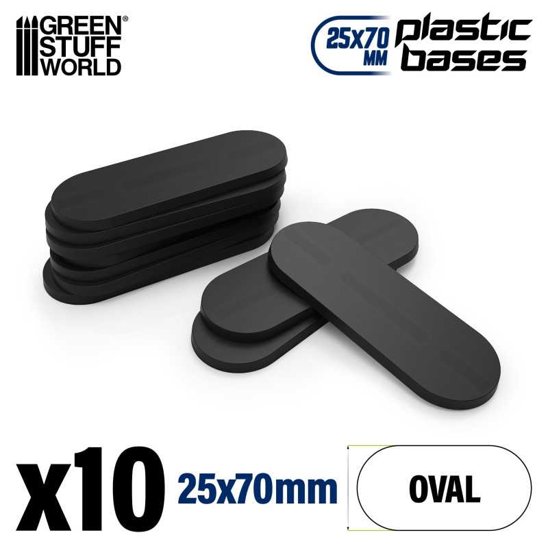 Green Stuff World Plastic Oval Pill Base 25x70mm (10pcs) - Hobbytech Toys