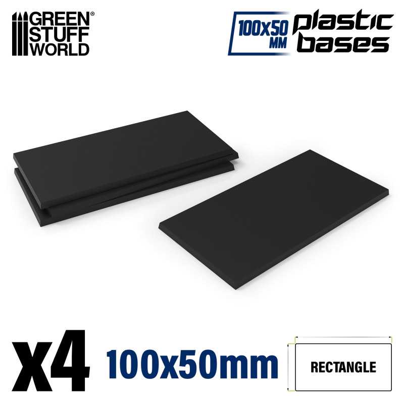 Green Stuff World Plastic Rectangular Base 100x50mm (4pcs) - Hobbytech Toys