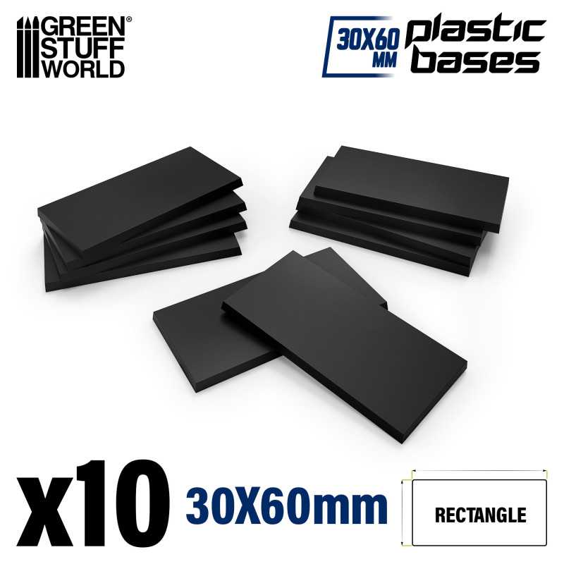 Green Stuff World Plastic Rectangular Base 30x60mm (10pcs) - Hobbytech Toys