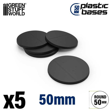 Green Stuff World Plastic Round Base 50mm (5pcs) - Hobbytech Toys