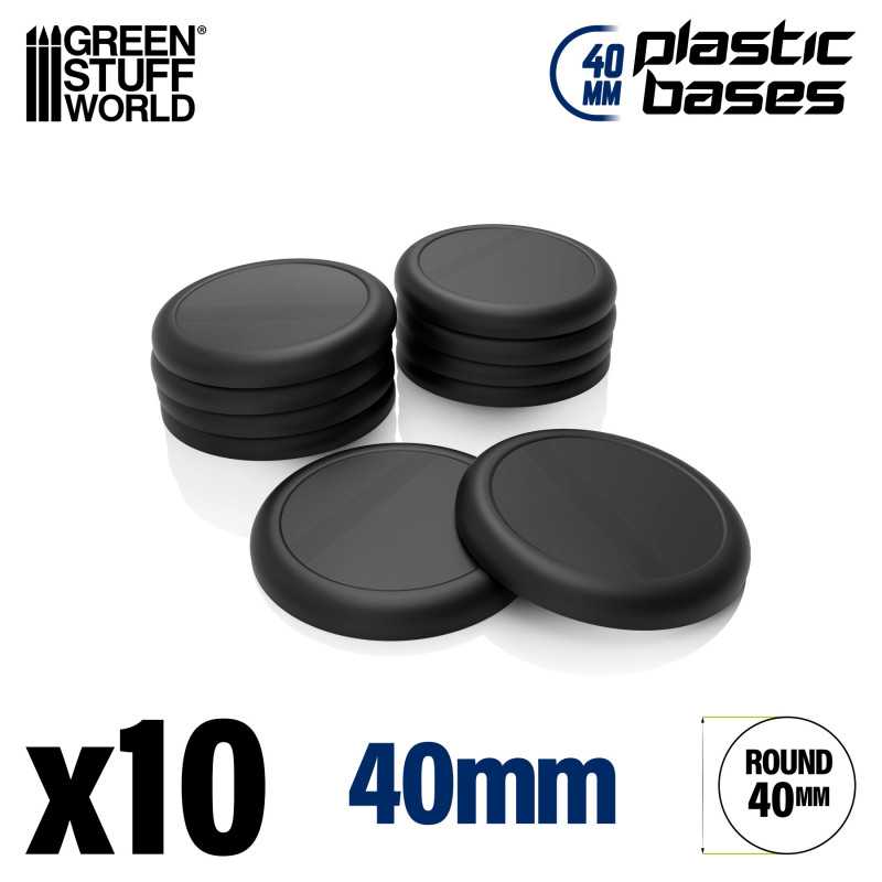 Green Stuff World Plastic Round Base with Lip 40mm (10pcs) - Hobbytech Toys