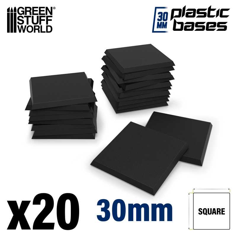 Green Stuff World Plastic Square Base 30mm (20pcs) - Hobbytech Toys