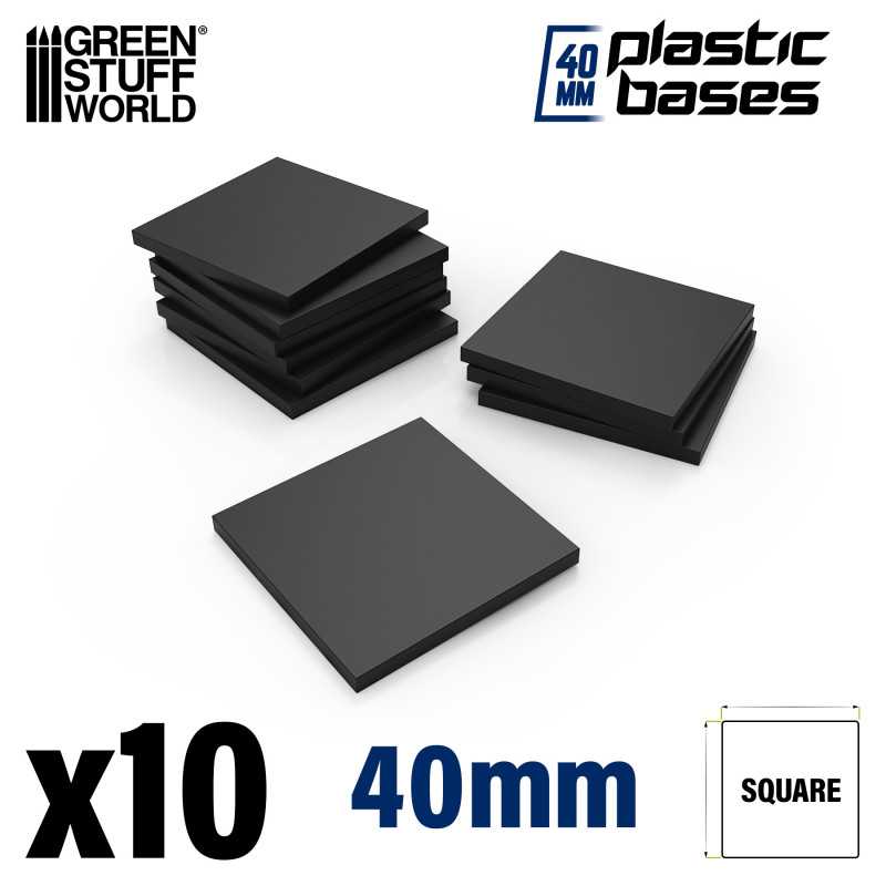 Green Stuff World Plastic Square Base 40mm (10pcs) - Hobbytech Toys