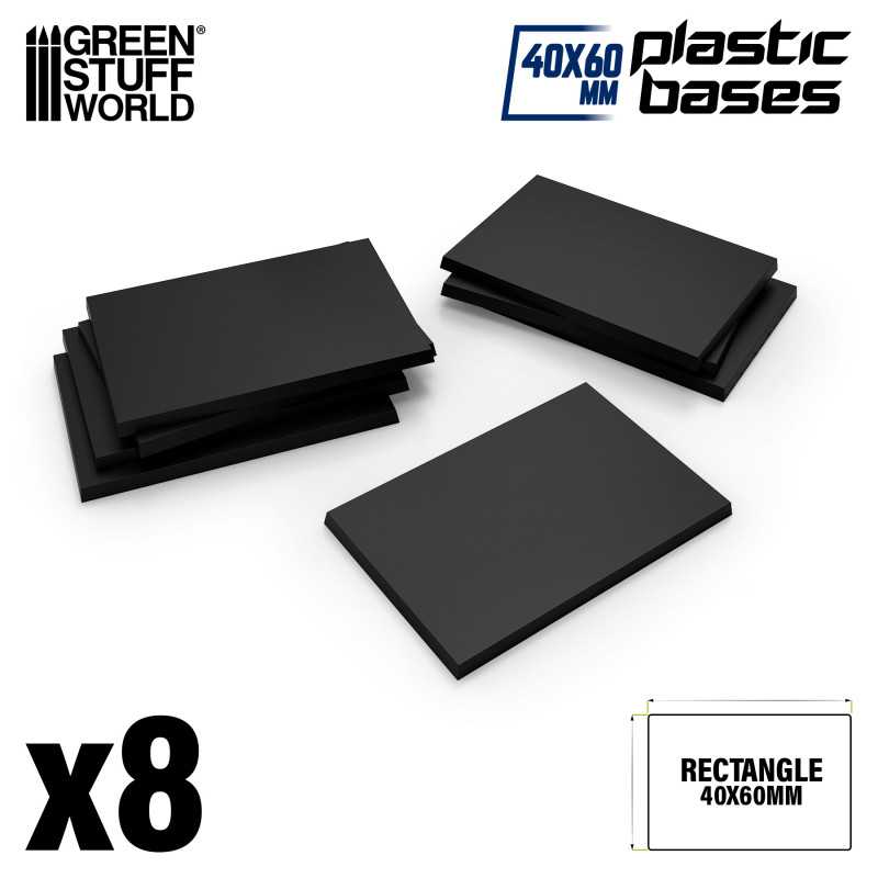 Green Stuff World Plastic Square Base 40x60mm Old World (8pcs) - Hobbytech Toys
