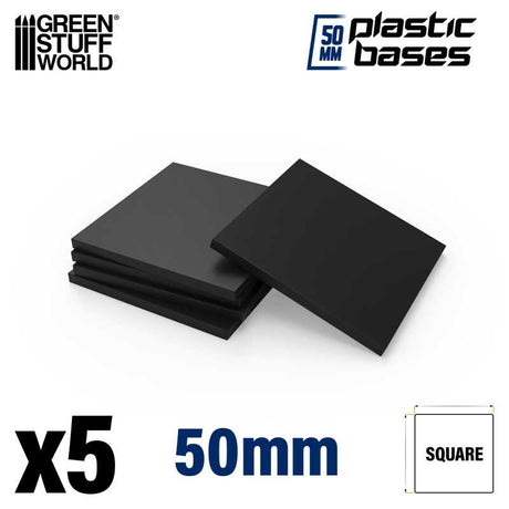 Green Stuff World Plastic Square Base 50mm (5pcs) - Hobbytech Toys