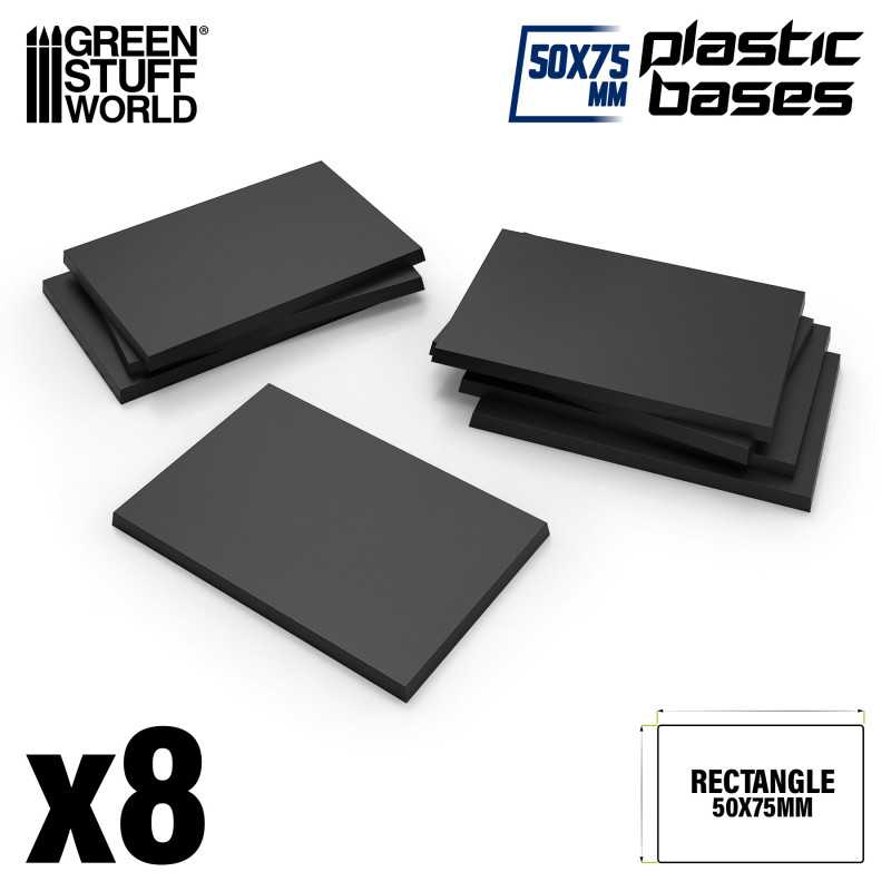 Green Stuff World Plastic Square Base - 50x75mm (8pcs) - Hobbytech Toys