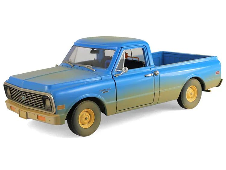 Greenlight 1/24 1971 Chevy C-10 Blue Diecast Model Weathered