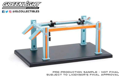 Greenlight 1/64 Gulf Oil 4 Post Hoist Auto Body Shop Series 1 - Hobbytech Toys