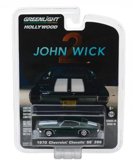 Greenlight 1/64 John Wick 1970 Chevrolet Chevelle SS 396 Movie Diecast Model - Hobbytech Toys