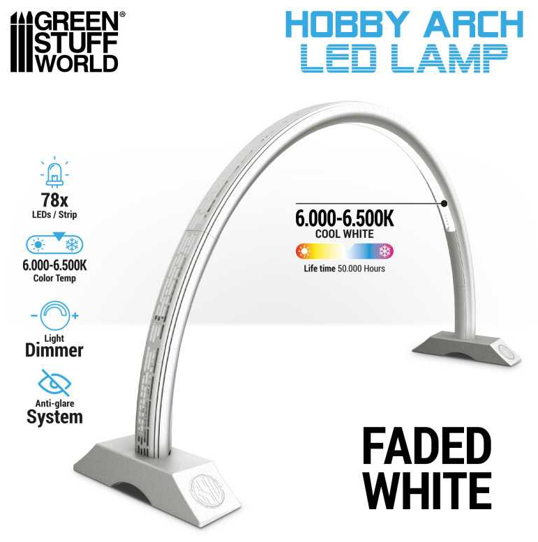 Green Stuff World Hobby Arch LED Lamp - FADED WHITE - Hobbytech Toys