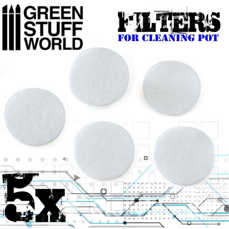 Green Stuff World Airbrush Cleaning Pot Filters (5pcs) - Hobbytech Toys