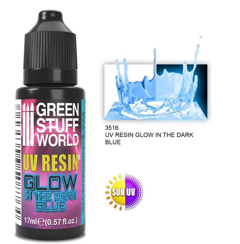 Green Stuff World UV RESIN 17ml (Glow in the Dark) BLUE - Hobbytech Toys