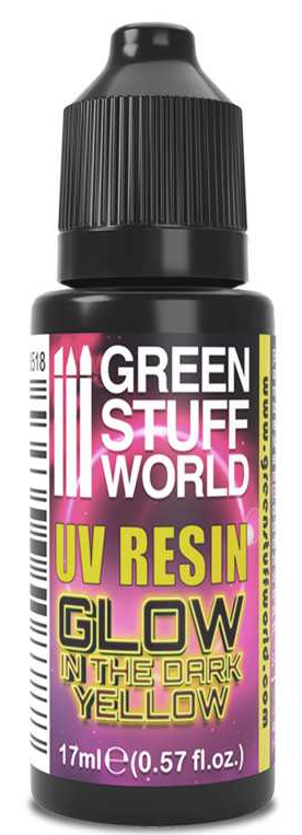 Green Stuff World UV RESIN 17ml (Glow in the Dark) YELLOW - Hobbytech Toys