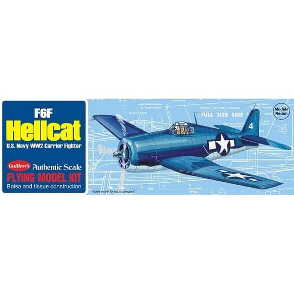 Guillows 1/30 F6F Hellcat Balsa Plane Model Kit [503] - Hobbytech Toys