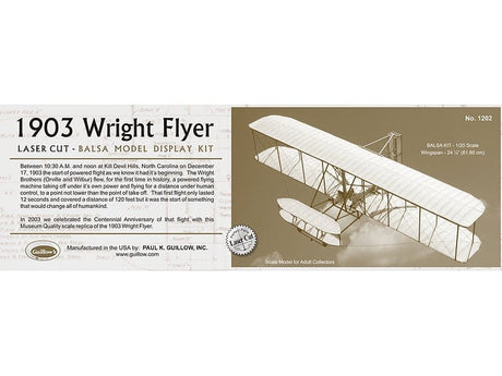 Guillows 1903 Wright Flyer Balsa Plane Model Kit - Hobbytech Toys